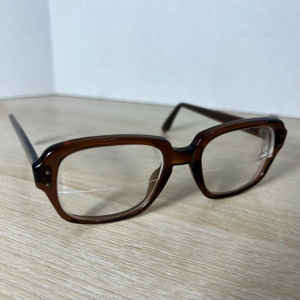 Vintage USS & Romco 4 1/2 - 5 3/4 RO 50-20 Eyeglasses Full Rim Frames Brown
